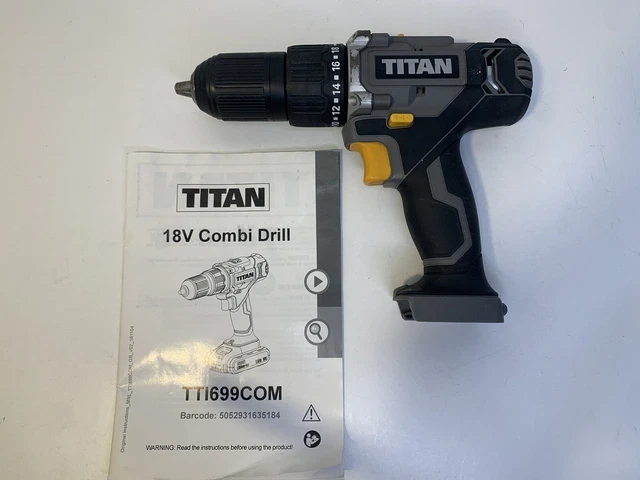TITAN 18V LI ION Cordless Combi Hammer Drill Driver TTI699COM Body