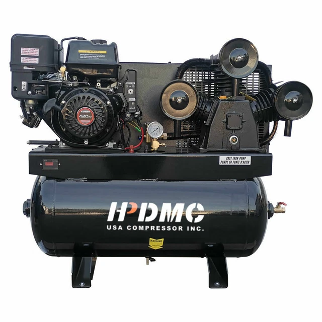 44 Cfm Air Compressor 30 Gallon Tank Engine Gas Drive Service Truck Mounted