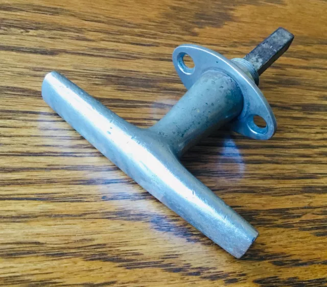 1920s T~SHAPED HANDLE vtg antique exterior non locking door deck