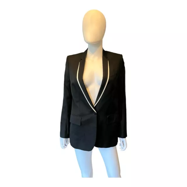 Stella McCartney Black White Trim Blazer EU 38 UK 8-10