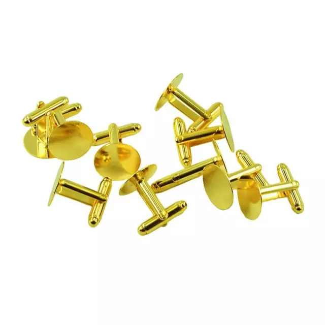 10 Stck. Manschettenknöpfe Leere Fassung Schalen Basis für Cabochon Kamee Schmuck Manschettenknöpfe