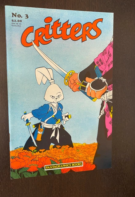 CRITTERS #3 (Fantagraphics 1986) -- Early USAGI YOJIMBO -- VF- (Rust) -- A