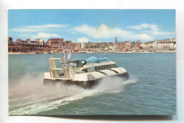 Westland Hovercraft approaching Ramsgate Harbour - c1960's Kent postcard