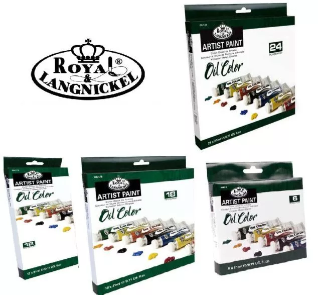 Royal Langnickel Olio Colore Pittura Set Artista Grande 21ml Tubetti & Spazzole