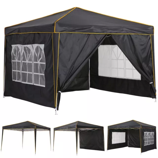 Pavillon 3x3m Pop-Up Gartenzelt Faltpavillon Wasserdicht Pavillion Partyzelt