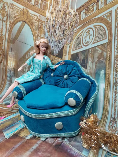 Handmade sofa for Barbie size doll.1:6 scale.Doll house furniture Diorama.UK
