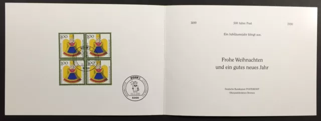 DEUTSCHE POST WEIHNACHTS-KARTE 1990 RARE !! OPD BREMEN !! PFERDE-KUTSCHE ua94 3