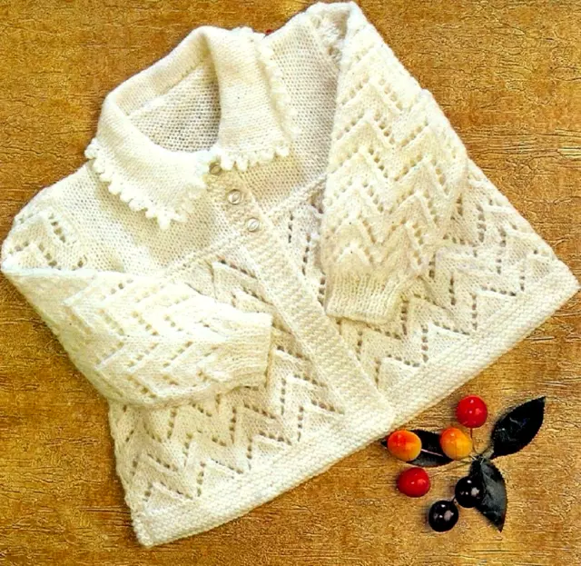 Vintage "COPY"  Baby Jacket Knitting Pattern  Chest 46-48 cm / 24-26"  4ply