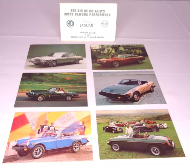 Vintage Jaguar / Triumph / MG Advertising Postcards - British Automobiles Cars