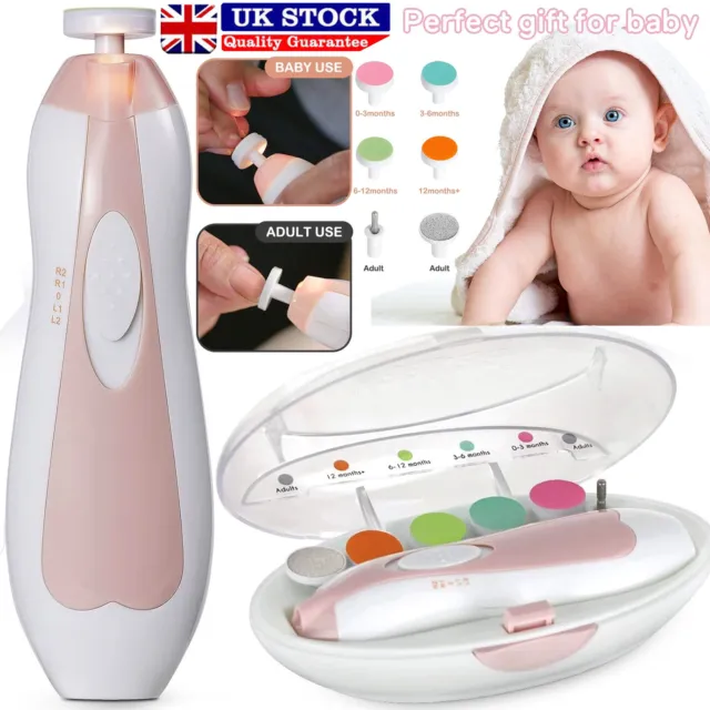 Electric Baby Nail File Clippers Trimmer Toddler Toes Trim Nails Polish Care UK
