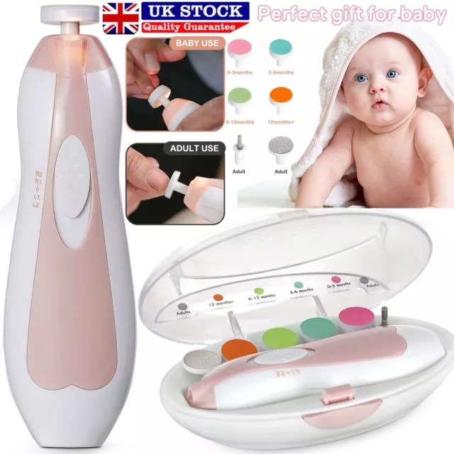 Elektrische Baby Nagelfeilenschneider Trimmer Kleinkind Zehen Trim Nägel Politur Pflege UK