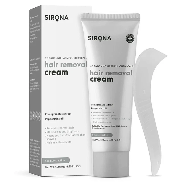 Sirona Crème Dépilatoire pour Femme - 100g sans Aucun Talc