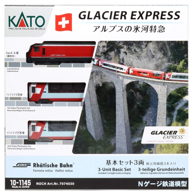 KATO N GAUGE Glacier Express in the Alps Basic 3-car set 10-1145 model ...