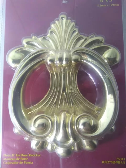 Brainerd Plated Brass Ornate Door Knocker 6" x 5" New