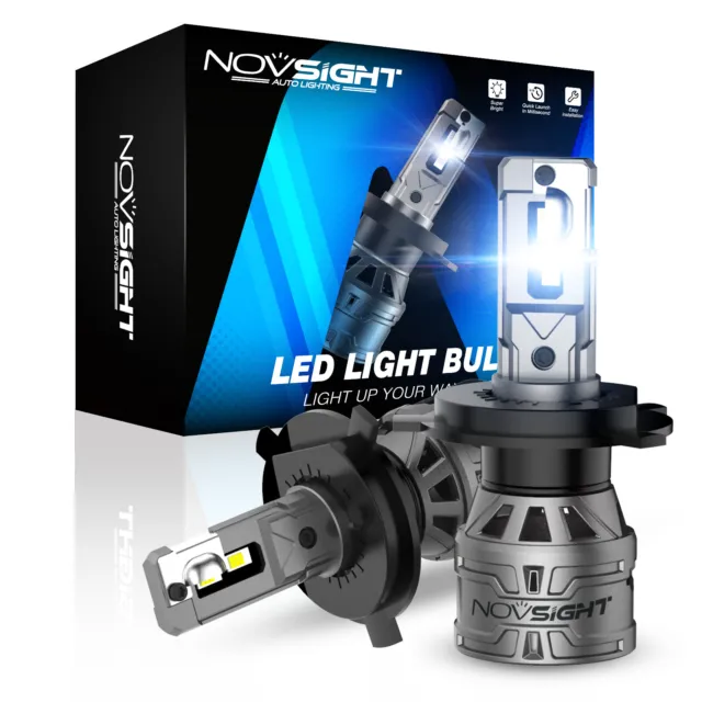 NOVSIGHT H4 LED Headlight Bulbs Kit Lamp Car 6500K Globes High Low Beam 13000LM