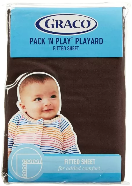 Graco Pack N Play Playard Fitted Sheet Chocolate Brown Baby 39" X 27" Unisex