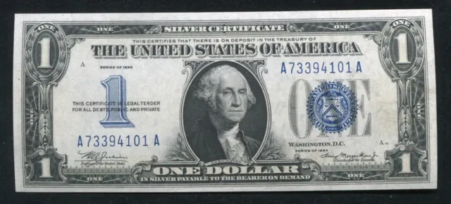 Fr. 1606 1934 $1 One Dollar “Funnyback” Silver Certificate Gem Uncirculated (E)