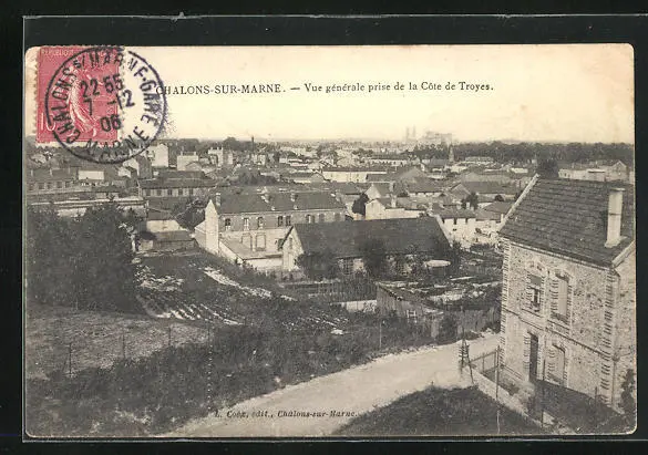 CPA Chalons-sur-Marne, general view taken from the Coté de Troyes 1906