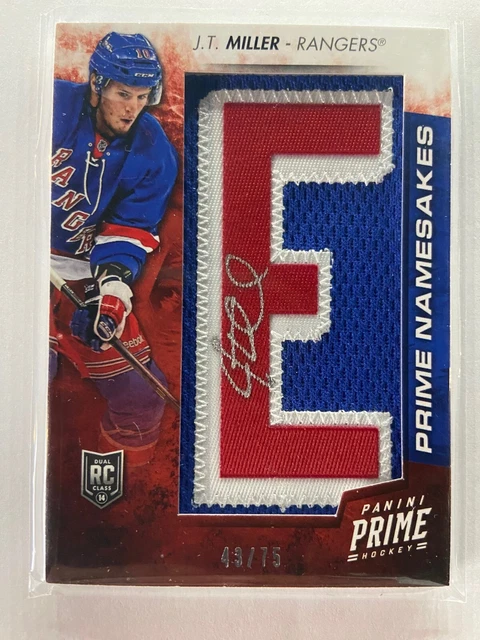 2013-14 Prime Namesakes Autograph Rookie Letter "E" Patch J.T. Miller /75