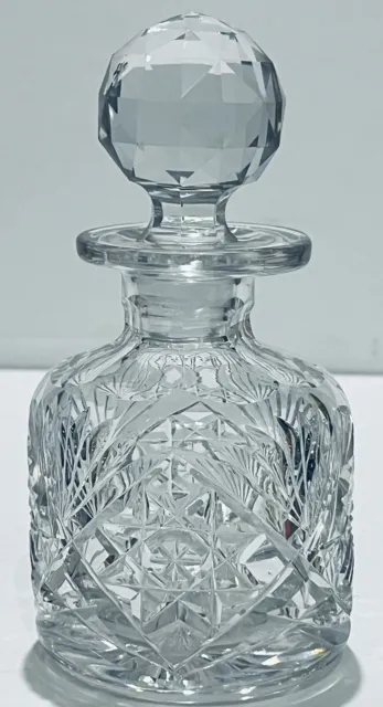 American Brilliant Cut Glass Large Cologne/Perfume Bottle