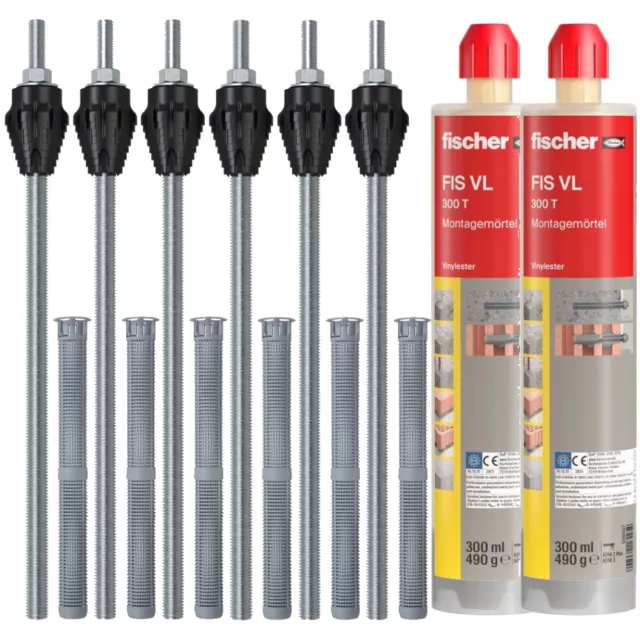 Fischer Thermax Set - 6x THERMAX M16/170 M12 - 2x Montagemörtel FIS VL 300 T