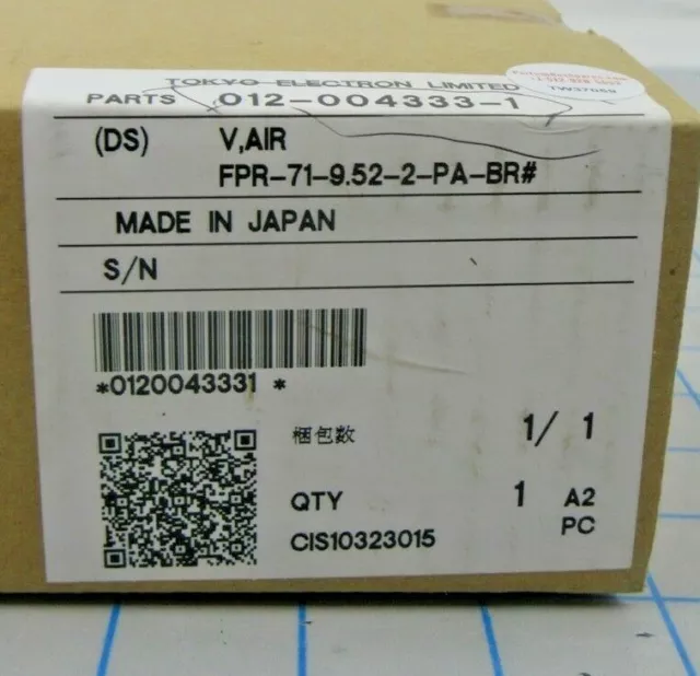 Ds012-004333-1 / Valve,Air Fpr-71-9.52-2-Pa-Br (Ku150099 / Tokyo Electron 3