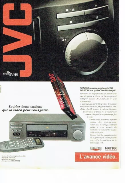 PUBLICITE ADVERTISING 126  1993   JVC vidéo   magnétoscope Pal secam VHS