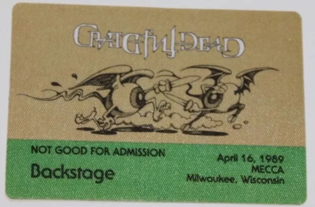 Grateful Dead Backstage Pass 4-16-89 Milwaukee Wisconsin Rick Griffin Artwork