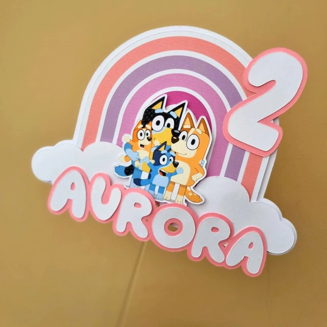 Rainbow 3D cake topper with name and age. Traditional or pastel rainbow