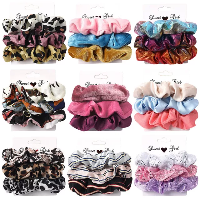 Confezione Da 3 Elastici Per Capelli In Velluto Scrunchies Elastici Per ☆