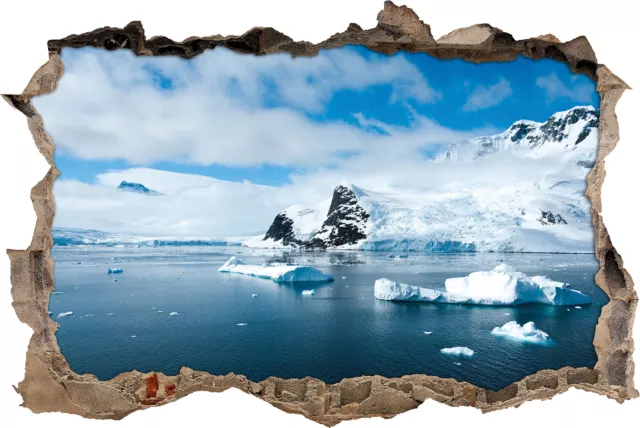 Hermoso Paisaje de Invierno En de Los Antártida - 3D-Look Avance Pegatina Pared