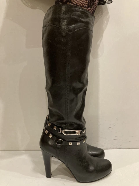 Fabulous KMB over the knee leather  Boots UK6 Black Flat classics KB001