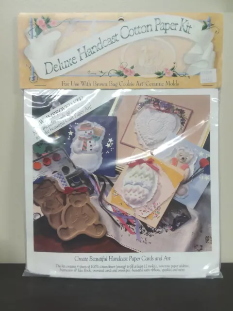 New Hill Design Deluxe Handcast Cotton Paper Kit Crafting 4 Brown Bag Cookie Art