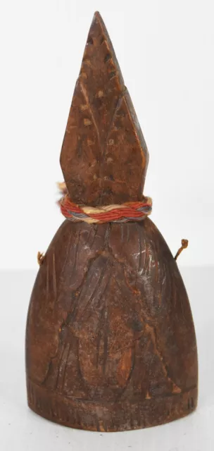 6" Vintage Hand Carved Wooden Indonesian Burmese Sarna Bell Traditional Temple
