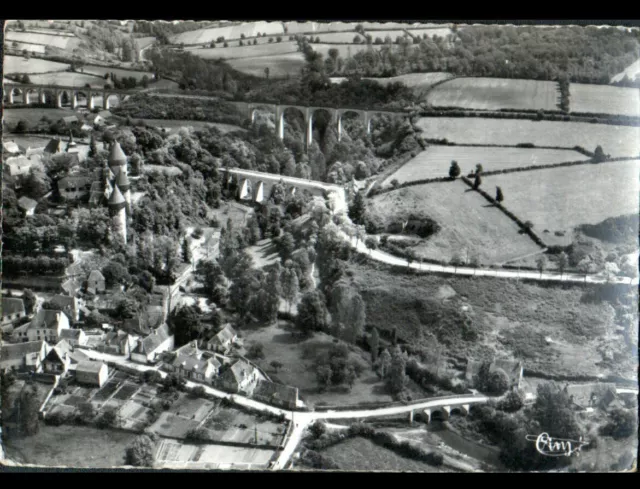 CULAN (18) VILLAS , CHATEAU & VIADUCS en vue aérienne en 1959