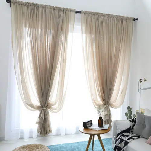 Curtain Living Room Window Finished Tulle Sheer Voile Curtains For Bedroom Drape