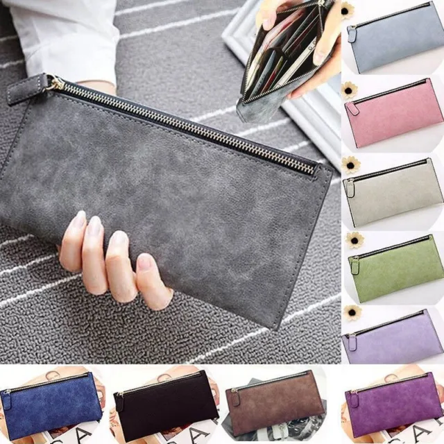 Women Lady PU Leather Clutch Long Wallet ID Card Phone Holder Purse Handbag