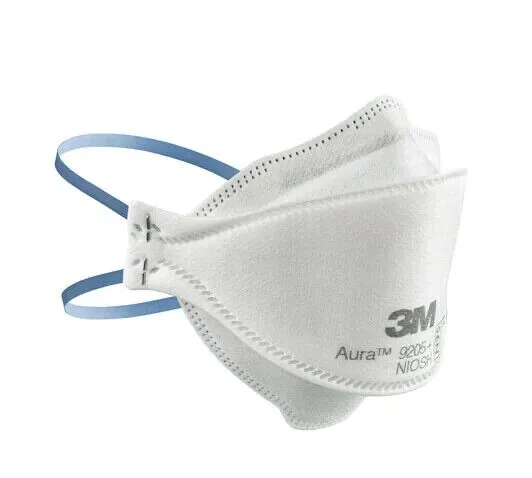(50 Pack) 3M Aura 9205+ N95 NIOSH Particulate Respirator & Surgical Face Masks