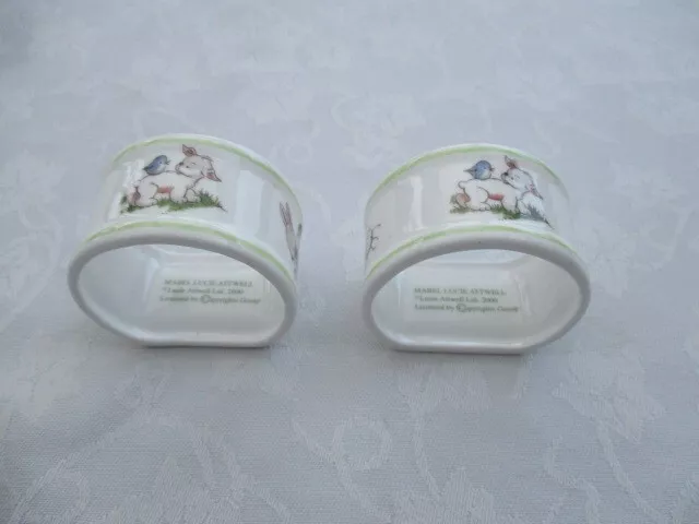 Mabel Lucie Attwell 2 Napkin Rings by Oakleigh Ceramics