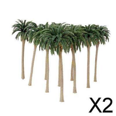 2X 10Pcs Green Model Coconut Palm Trees 1/75 13cm HO Layout per Diorama Wargame