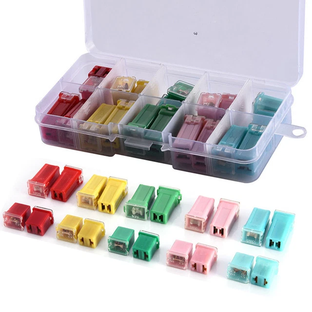 Kit 10 Fusibles Voiture 20A à 60A - 2 Par Ampérage, Profil Haut, Compatible Ford, Toyota, Nissan, Chevrolet