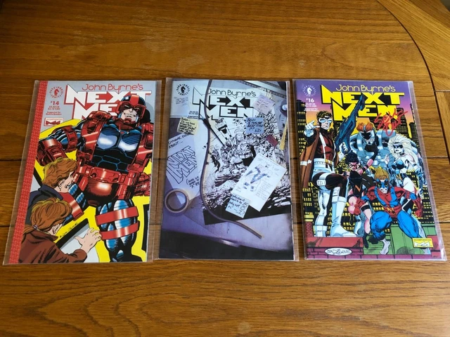 John Byrne's Next Men 14, 15 & 16. Nm Cond. Dark Horse. Hellboy Cameo