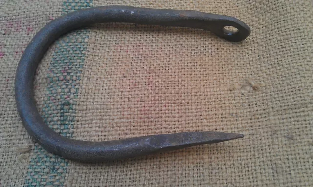 Antique Wrought Iron Hand Forged Huge Hook