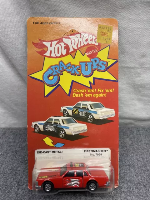 Vintage 1983 Hot Wheels Crack Ups Crunch Chief Blue State Police Car Crash