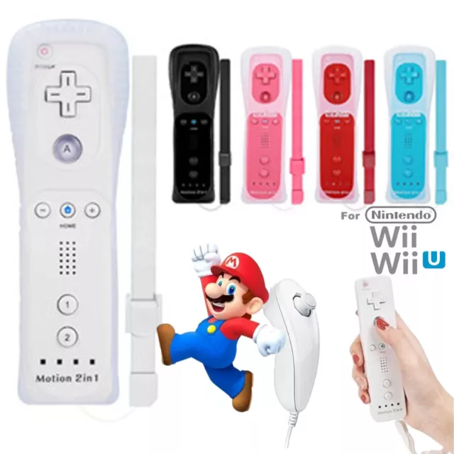 Wireless Motion Plus Remote Controller Nunchuck + Case Für Nintendo Wii / Wii U