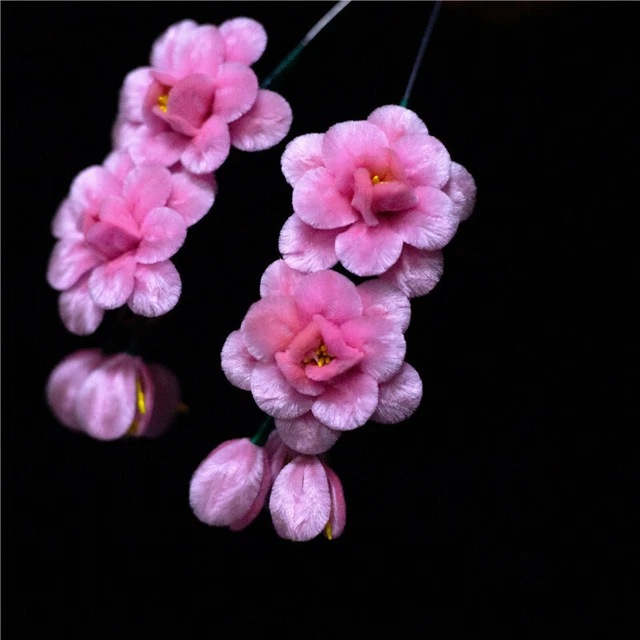 Jewelry Silk Velvet Flower Beijing Opera Begonia Temple Chinese National Style