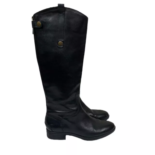 Sam Edelman Penny Wide Calf Leather Riding Boot Black - Size 8