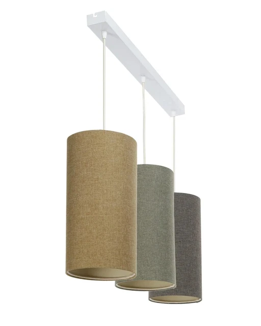 BPS Koncept lampada a sospensione tubo trio elegante giallo senape, verde vintage, grigio grafite