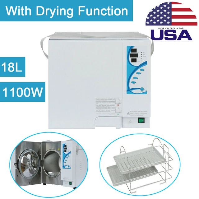 18L Dental Lab Autoclave Sterilizer Machine Medical Steam Sterilization Drying