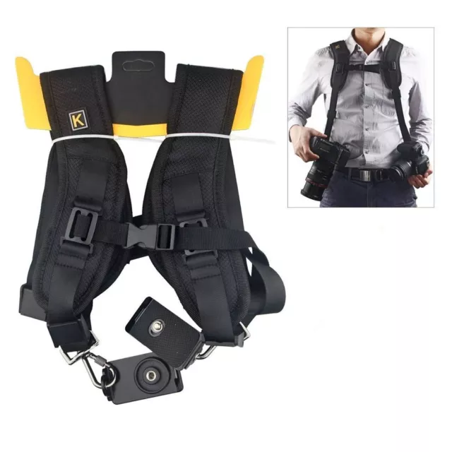 Double Dual Camera Shoulder Strap Quick Rapid Sling Belt Digital DSLR Strap